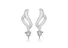 Sterling Silver Rhodium 0.02ct Diamond Claw Set Twist Stud Earrings