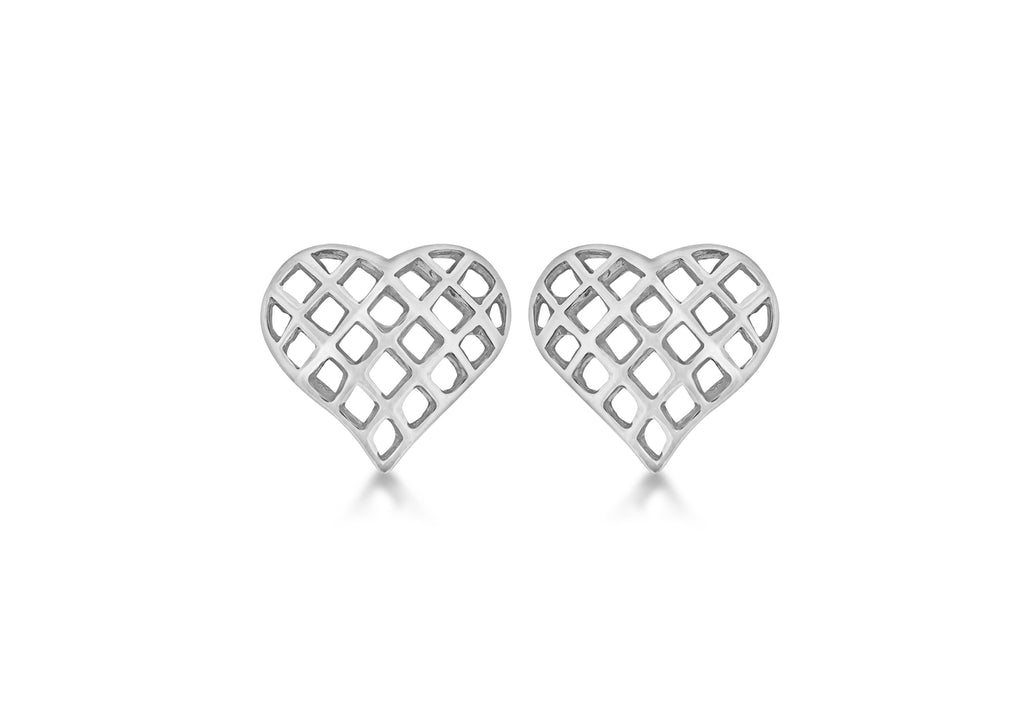 SILVER FILIGREE HRT STUD ER9