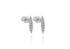 Sterling Silver Zirconia  Elliptic Stud Earrings