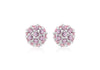 Sterling Silver Pink Zirconia Fireball Stud Earrings