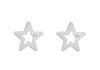 Sterling Silver Zirconia  7mm x 7mm CutoCut-Star Stud Earrings