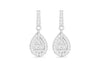 Sterling Silver Rhodium Plated Zirconia Teardrop Earrings