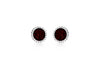 Sterling Silver Deep Red Swarovski Crystal January Birthstone Stud Earrings