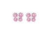 Sterling Silver Pink Crystal Butterfly Stud Earrings