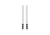 Sterling Silver Rhodium Plated White and Black Zirconia  Drop Earrings