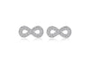 Sterling Silver Rhodium Plated Zirconia  11mm x 5mm Infinity Stud Earrings