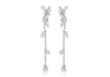 Sterling Silver Rhodium Plated White Zirconia Jacket Earrings
