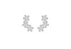 Sterling Silver Crystal Three-Flower Crawler Earrings