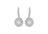 Sterling Silver Rhodium Plated Zirconia  Lever Bak Earrings