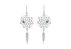 Sterling Silver Turquoise Set ather Drop Earrings