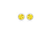 Sterling Silver Yellow Zirconia November Birthstone Stud Earrings