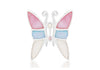 Sterling Silver Pink, Blue and White Mother of Pearl BCutterfly Pendant