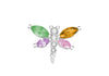 Sterling Silver MultiColoured Zirconia  Dragonfly Pendant