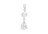 Sterling Silver Round and Pear Zirconia  8.4mm x 34.3mm Drop Pendant