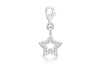 Sterling Silver Zirconia  11.9mm x 24.9mm Star Lobster-lasp Charm Pendant