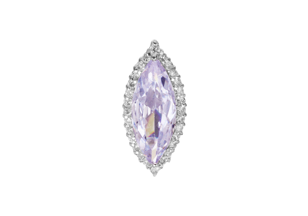 Sterling Silver White Marquise Zirconia Cluster Pendant
