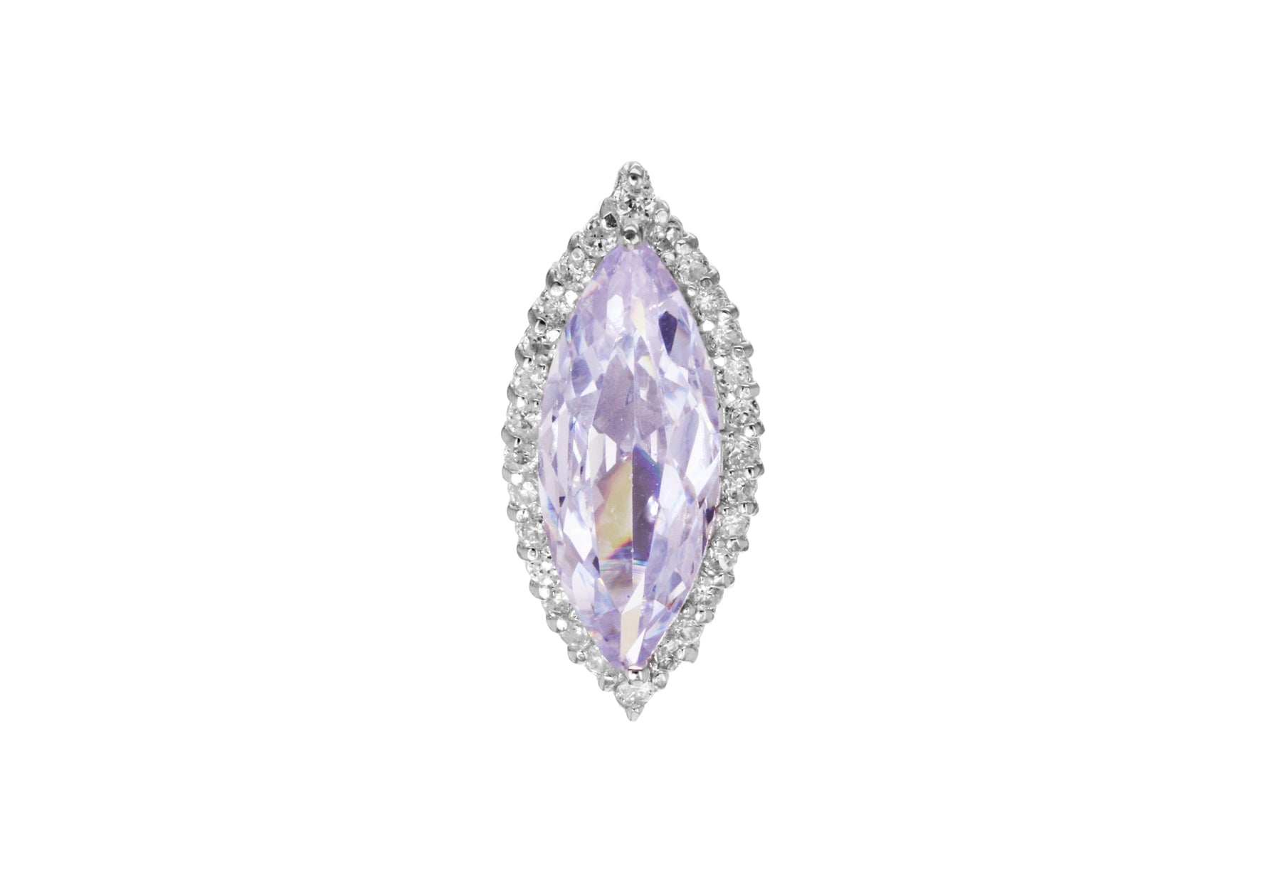 Sterling Silver White Marquise Zirconia Cluster Pendant