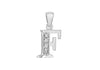 Sterling Silver Zirconia  8.2mm x 17.8mm 'F' Initial Pendant