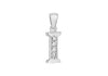 Sterling Silver Zirconia  5.6mm x 18.2mm 'I' Initial Pendant