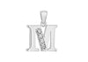 Sterling Silver Zirconia  10.3mm x 18mm 'M' Initial Pendant
