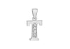 Sterling Silver Zirconia  8.2mm x 17.9mm 'T' Initial Pendant