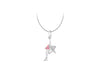 Sterling Silver Pink Enamel Haircut Spin Pendant