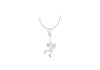 Sterling Silver White Enamel Layback Spin Pendant