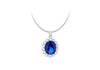Sterling Silver Blue & White Stone Set Cluster Pendant