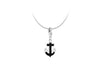 Sterling Silver Rhodium Enamel Anchor Lob