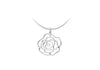 Sterling Silver Flat CutoCut Rose Pendant