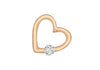 Sterling Silver Rose Gold Plated Zirconia  14mm x 13mm Floating Heart Pendant