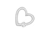 Sterling Silver Zirconia  14mm x 13mm Floating Heart Pendant