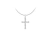 Sterling Silver Zirconia  19mm x 30mm Cross Pendant