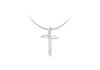 Sterling Silver Double Zirconia  Cross Slider Pendant