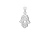 Sterling Silver 12.3mm x 23mm CutoCut Hamsa Hand Pendant