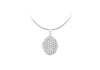 Sterling Silver Zirconia  Pave Set 18mm x 38mm Oval Locket