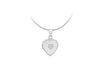 Sterling Silver Rhodium Plated Zirconia  17mm x 20mm Heart Locket Pendant