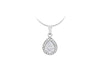 Sterling Silver Zirconia  Stone Set Teardrop Pendant