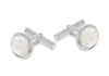 SILVER W/MOP RND FacetedLINK9