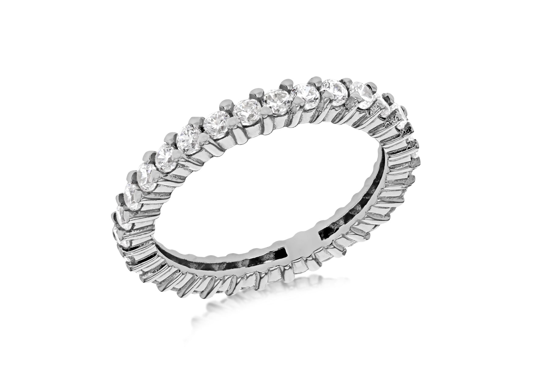 Sterling Silver White Zirconia  Set Full Eternity Ring