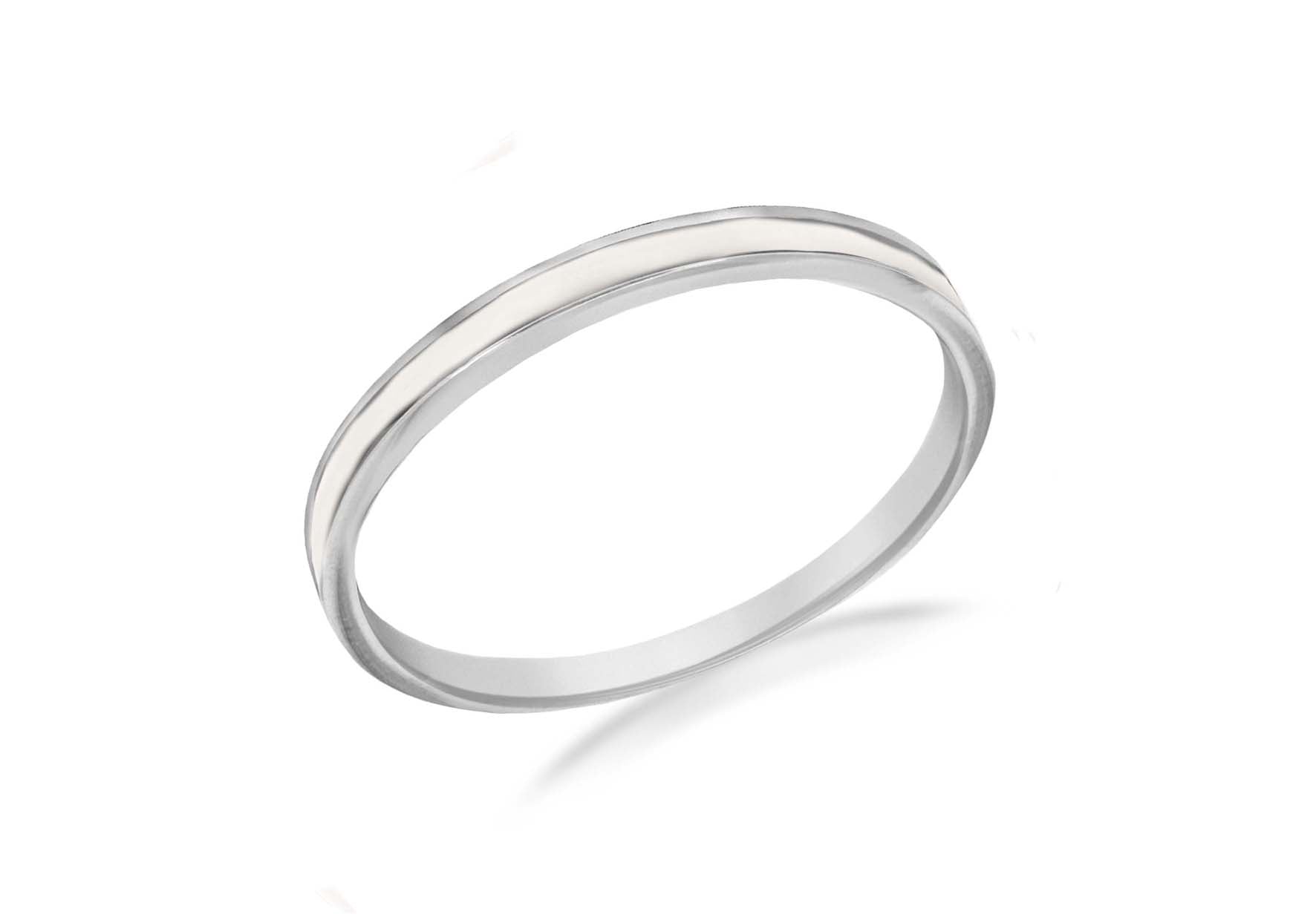 SILVER WHITE ENAMEL BAND S RG9