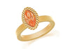 Sterling Silver Yellow Gold Plated Elliptic Peah Crystal Stacking Ring