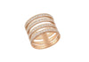 Sterling Silver Rose Gold Plated Zirconia  Ladder Ring