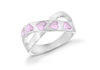 SILVER PINK MOP HEART KISS RG9