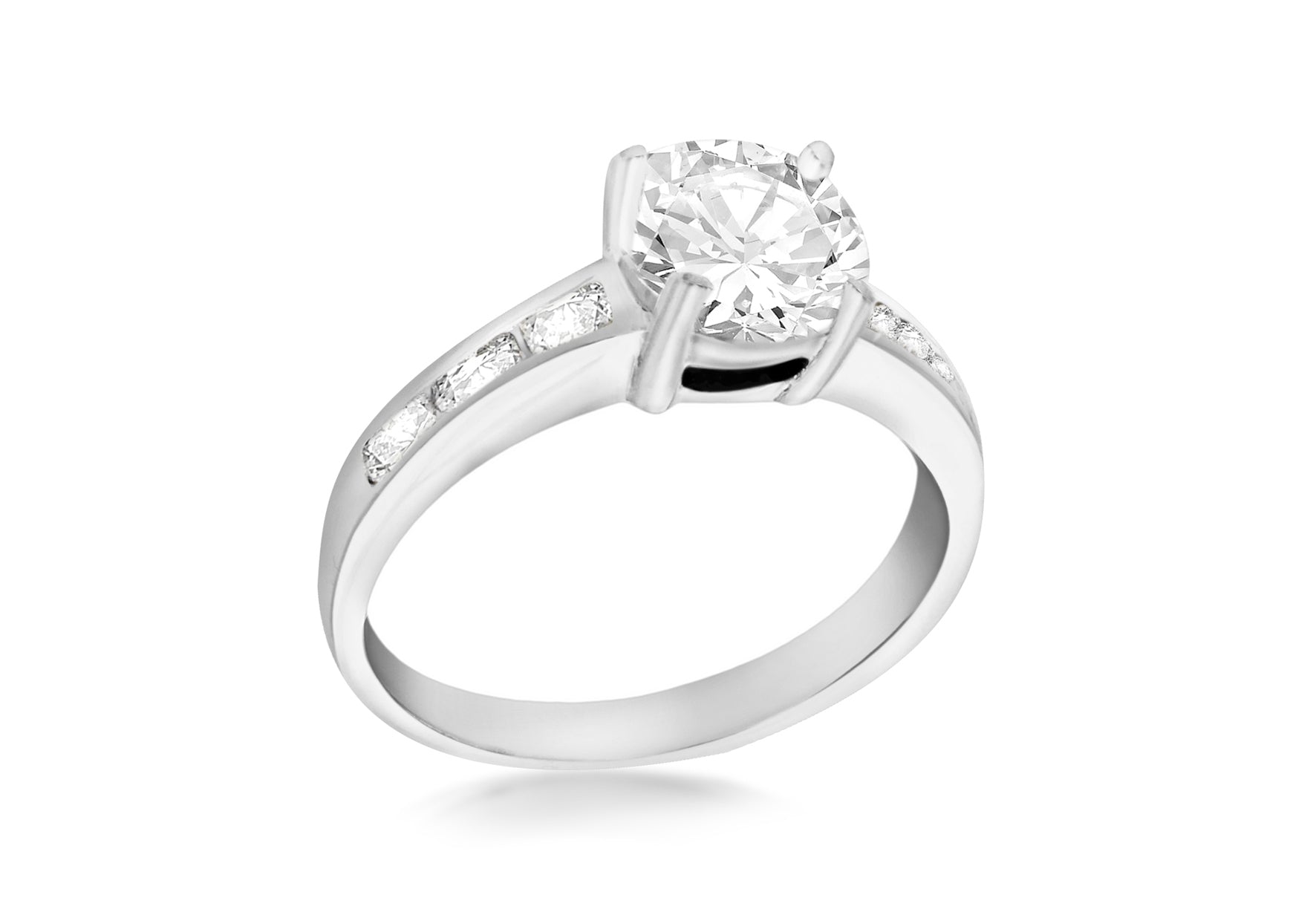 Sterling Silver White Zirconia Set Ring