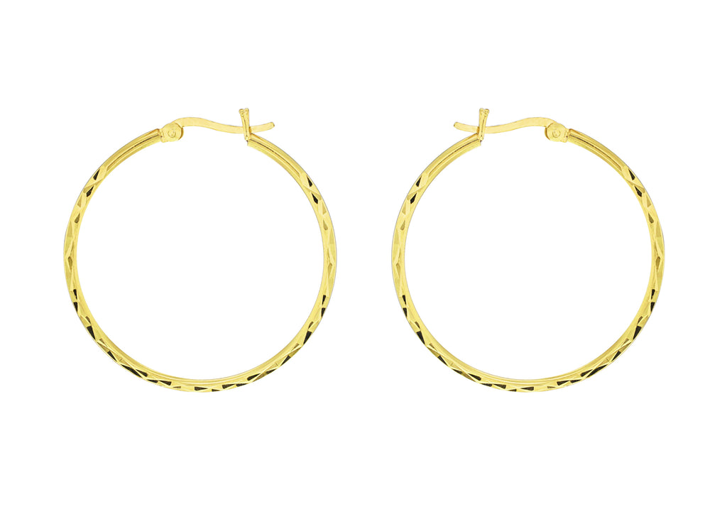 Sterling Silver Gold Plated Hoop Earrings