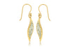 Sterling Silver Gold Plated Crystal Set Wave Earrings