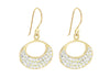 Sterling Silver Gold Plated Crystal Set Opener Earrings