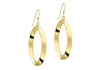 Sterling Silver Yellow Gold Plated Twisted Oval Drop Earrings
