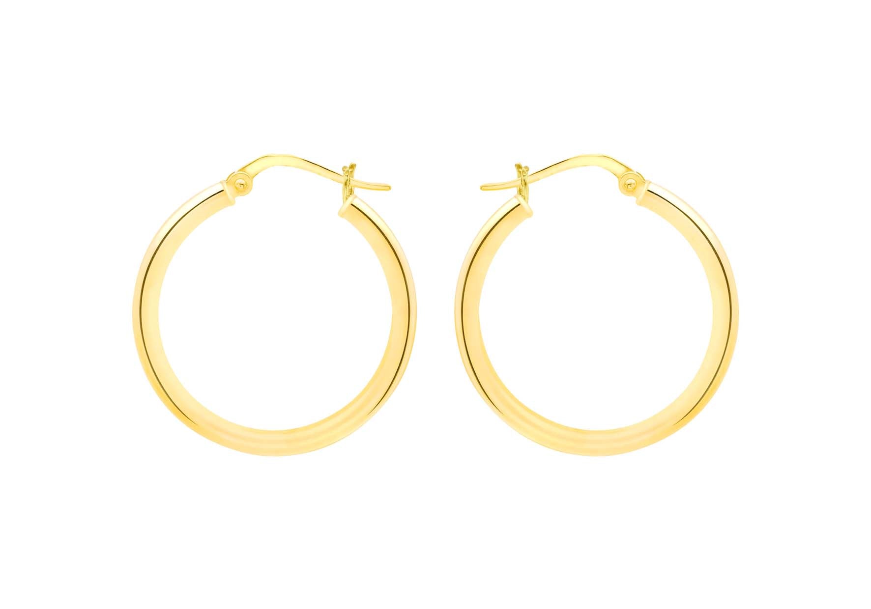 Sterling Silver Yellow Gold Plated Creole Earrings